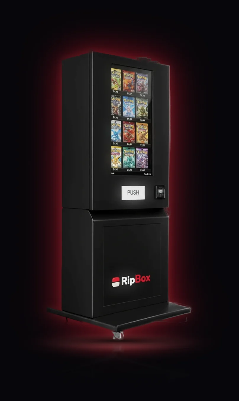 RipBox-automat med Pokémonkort